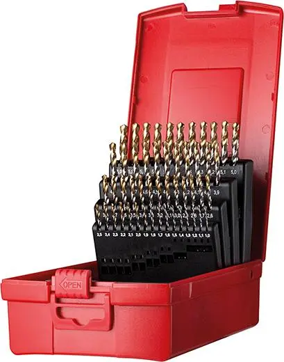 Sada spirálových vrtáků 1 -6 mm x0,1 in A002 v boxu 118G, typ N 4xD 51 ks Ti n Tip A095202 Dormer