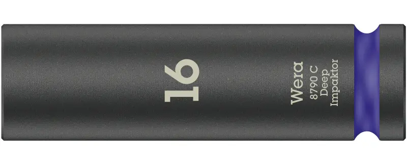 Wera 004833 Nástrčná hlavice 1/2" 16 mm typ 8790 C Impaktor Deep, dlouhá, rázová (W05004833001)