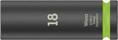 Wera 004835 Nástrčná hlavice 1/2" 18 mm typ 8790 C Impaktor Deep, dlouhá, rázová (W05004835001)