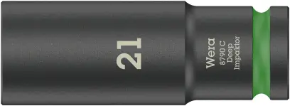Wera 004837 Nástrčná hlavice 1/2" 21 mm typ 8790 C Impaktor Deep, dlouhá, rázová (W05004837001)