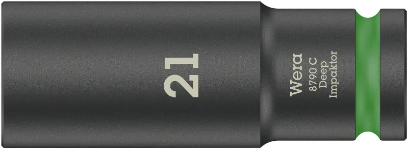 Wera 004837 Nástrčná hlavice 1/2" 21 mm typ 8790 C Impaktor Deep, dlouhá, rázová (W05004837001)