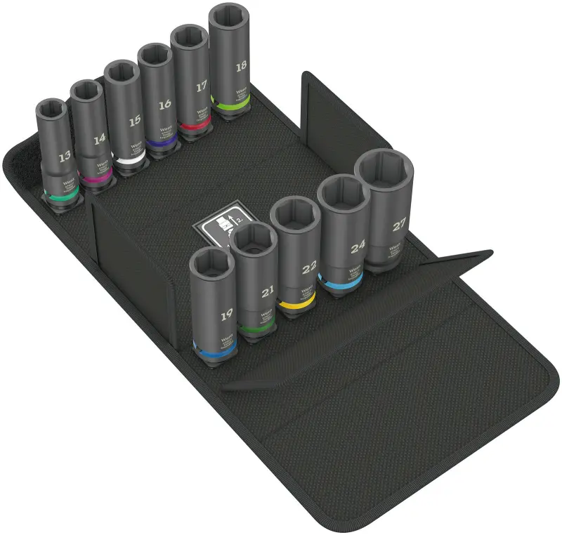 Wera 004841 Nástrčné hlavice 1/2" 6hran 13 ÷ 27 mm 8790 C Impaktor Deep Set 1, rázové - 11 dílů (W05004841001)