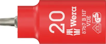Wera 004920 Zástrčná bitová hlavice 3/8" TX 20 typ 8767 B VDE HF Zyklop, izolovaná, přidržovací (W05004920001)