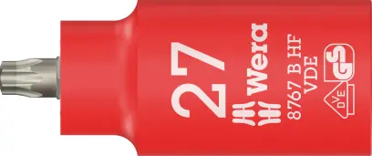 Wera 004922 Zástrčná bitová hlavice 3/8" TX 27 typ 8767 VDE HF Zyklop, izolovaná, přidržovací (W05004922001)