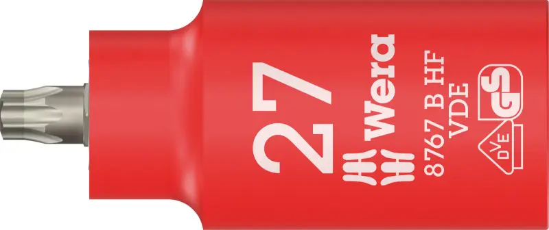 Wera 004922 Zástrčná bitová hlavice 3/8" TX 27 typ 8767 VDE HF Zyklop, izolovaná, přidržovací (W05004922001)