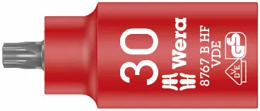 Wera 004923 Zástrčná bitová hlavice 3/8" TX 30 typ 8767 VDE HF Zyklop, izolovaná, přidržovací (W05004923001)