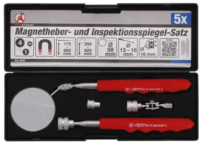 BGS 9197 Teleskopický magnet 660 mm a inspekční zrcátko 925 mm Kraftmann. 4 díly (BGS109197)