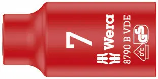 Wera 004951 Nástrčná hlavice 3/8" 7 mm typ 8790 B Zyklop VDE, izolovaná (W05004951001)