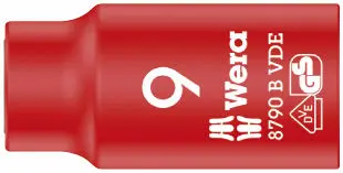 Wera 004953 Nástrčná hlavice 3/8" 9 mm typ 8790 B Zyklop VDE, izolovaná (W05004953001)