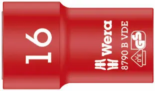 Wera 004960 Nástrčná hlavice 3/8" 16 mm typ 8790 B Zyklop VDE, izolovaná (W05004960001)