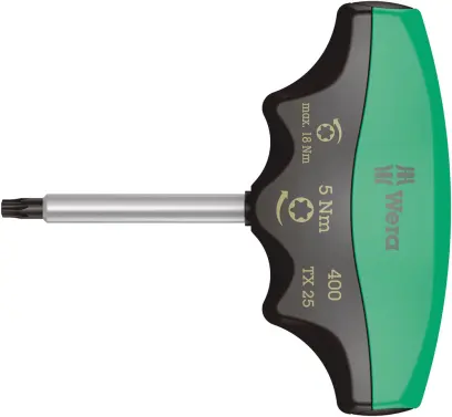 Wera 005091 ndikátor utahovacího momentu, TX 25 x 5,0 Nm typ 400 TX, T rukojeť (W05005091001)
