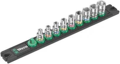 Wera 005400 Magnetická lišta A 4 - nástrčné hlavice 1/4" 6hran 5 ÷ 13 mm typ 8790 HMA  - 9 dílů (W05005400001)