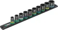 Wera 005451 Magnetická lišta B Impaktor 1 - nástrčné hlavice 3/8" 6hran 10 ÷ 24 mm typ 9607, rázové - 10 dílů (W05005451001)