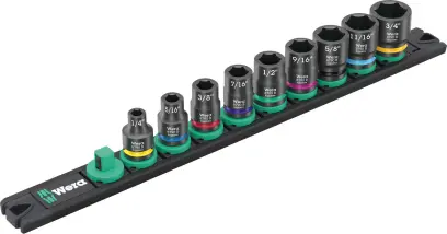 Wera 005452 Magnetická lišta B Impaktor 1 - nástrčné hlavice 3/8" 6hran 1/4 ÷ 3/4" typ 9608, palcové - 9 dílů (W05005452001)