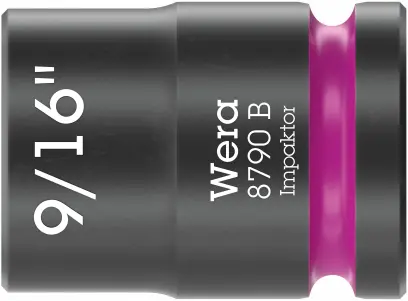 Wera 005519 Nástrčná hlavice 3/8" 6hran 9/16" Impaktor 8790 B, palcová, rázová (W05005519001)