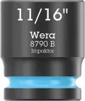 Wera 005521 Nástrčná hlavice 3/8" 6hran 11/16" Impaktor 8790 B, palcová, rázová (W05005521001)