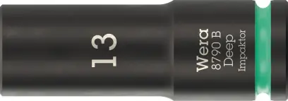 Wera 005554 Nástrčná hlavice 3/8" 6hran 13 mm typ 8790 B Impaktor Deep, dlouhá (W05005554001)