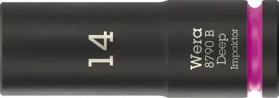 Wera 005555 Nástrčná hlavice 3/8" 6hran 14 mm typ 8790 B Impaktor Deep, dlouhá (W05005555001)