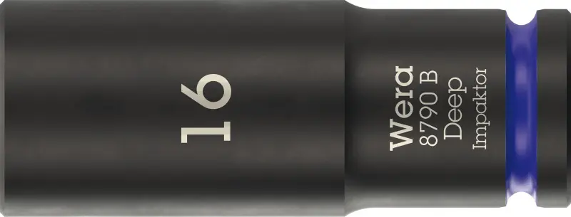 Wera 005557 Nástrčná hlavice 3/8" 6hran 16 mm typ 8790 B Impaktor Deep, dlouhá (W05005557001)