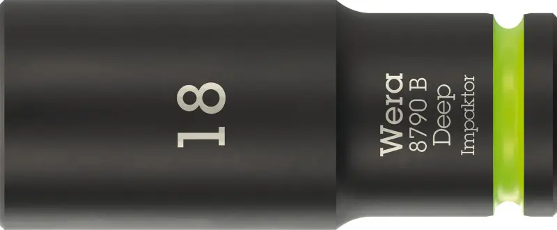 Wera 005559 Nástrčná hlavice 3/8" 6hran 18 mm typ 8790 B Impaktor Deep, dlouhá (W05005559001)