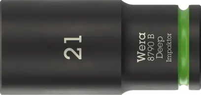 Wera 005561 Nástrčná hlavice 3/8" 6hran 21 mm typ 8790 B Impaktor Deep, dlouhá (W05005561001)