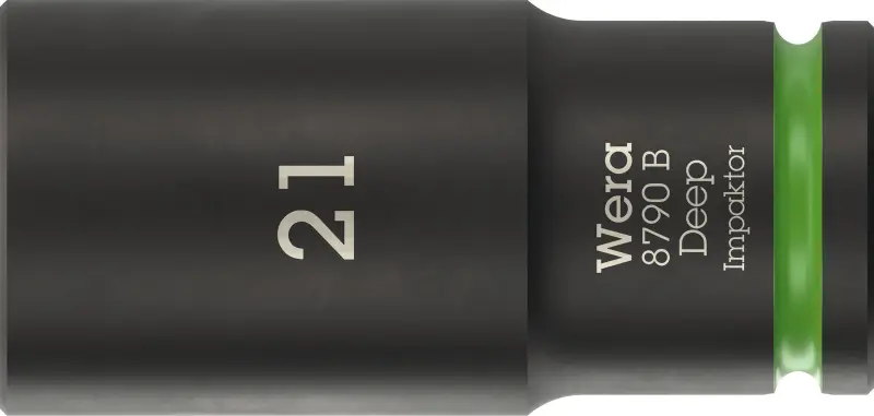 Wera 005561 Nástrčná hlavice 3/8" 6hran 21 mm typ 8790 B Impaktor Deep, dlouhá (W05005561001)