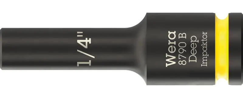 Wera 005564 Nástrčná hlavice 3/8" 6hran 1/4" typ 8790 B Impaktor Deep, dlouhá, palcová (W05005564001)