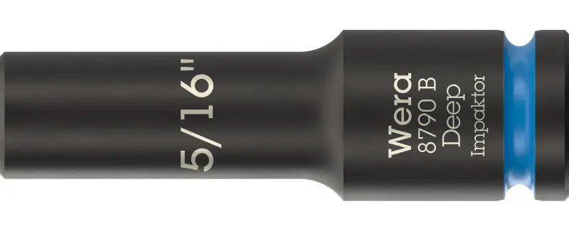 Wera 005565 Nástrčná hlavice 3/8" 6hran 5/16" typ 8790 B Impaktor Deep, dlouhá, palcová (W05005565001)