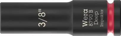 Wera 005566 Nástrčná hlavice 3/8" 6hran 3/8" typ 8790 B Impaktor Deep, dlouhá, palcová (W05005566001)