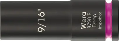 Wera 005569 Nástrčná hlavice 3/8" 6hran 9/16" typ 8790 B Impaktor Deep, dlouhá, palcová (W05005569001)