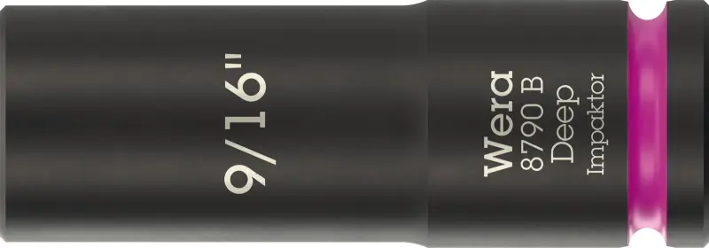 Wera 005569 Nástrčná hlavice 3/8" 6hran 9/16" typ 8790 B Impaktor Deep, dlouhá, palcová (W05005569001)