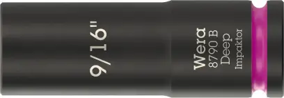 Wera 005569 Nástrčná hlavice 3/8" 6hran 9/16" typ 8790 B Impaktor Deep, dlouhá, palcová (W05005569001)