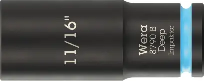 Wera 005571 Nástrčná hlavice 3/8" 6hran 11/16" typ 8790 B Impaktor Deep, dlouhá, palcová (W05005571001)