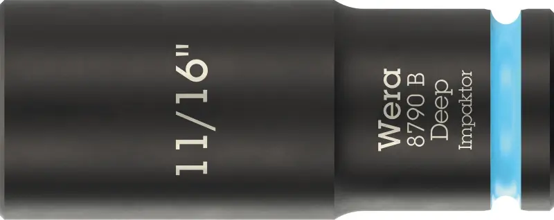 Wera 005571 Nástrčná hlavice 3/8" 6hran 11/16" typ 8790 B Impaktor Deep, dlouhá, palcová (W05005571001)