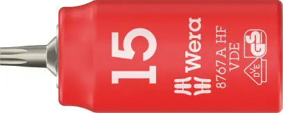 Wera 005921 Zástrčná bitová hlavice Zyklop 1/4" TX 15 typ 8767 A VDE HF TORX® přidržovací (W05005921001)