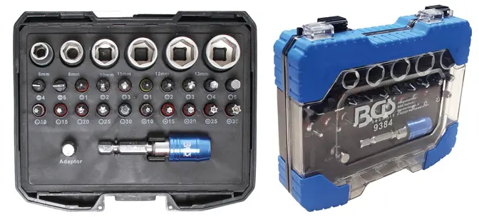 hlavice nástrčné a bity 1/4" Sada 28 dílů (BGS109384)