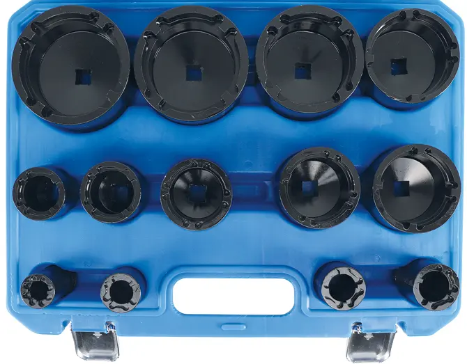 Sada klíčů na matice se zářezy vnitřní čep KM0 - KM12 13dílná (BGS109385)