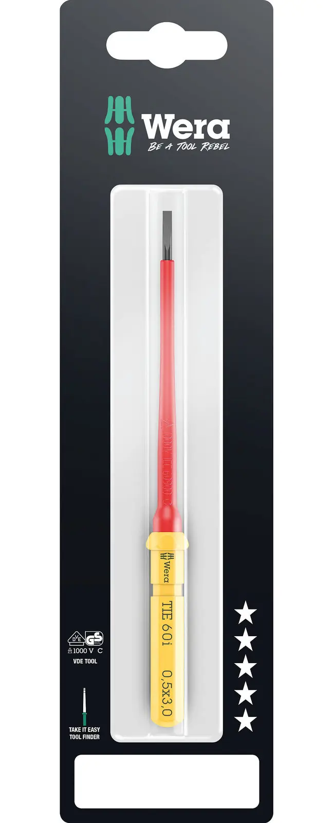 Wera 006551 Výměnná šroubovací čepel SL Kraftform Kompakt VDE 60 i 0,5x3,0x157 mm TIE SB (W05006551001)