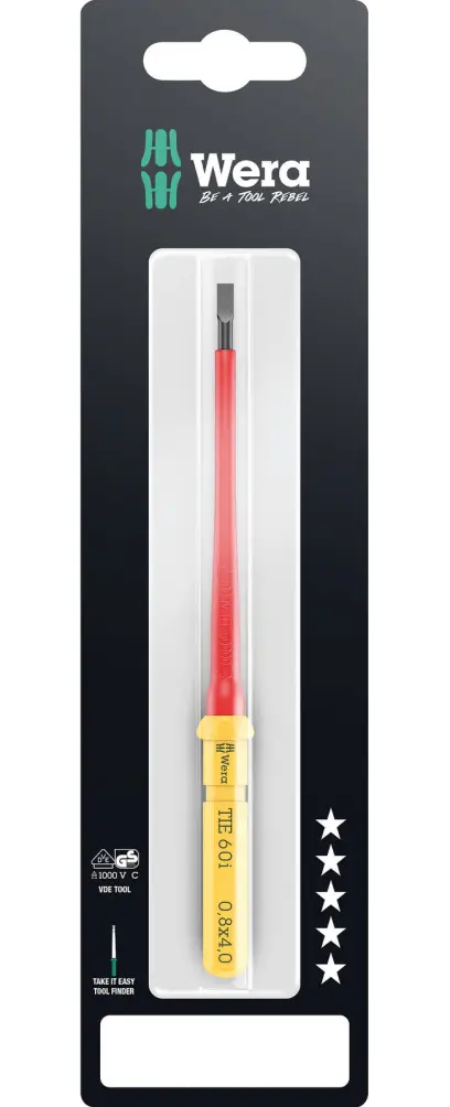 Wera 006553 Výměnná šroubovací čepel SL Kraftform Kompakt VDE 60 i 0,8x4,0x157 mm TIE SB (W05006553001)