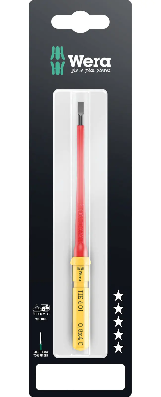 Wera 006553 Výměnná šroubovací čepel SL Kraftform Kompakt VDE 60 i 0,8x4,0x157 mm TIE SB (W05006553001)