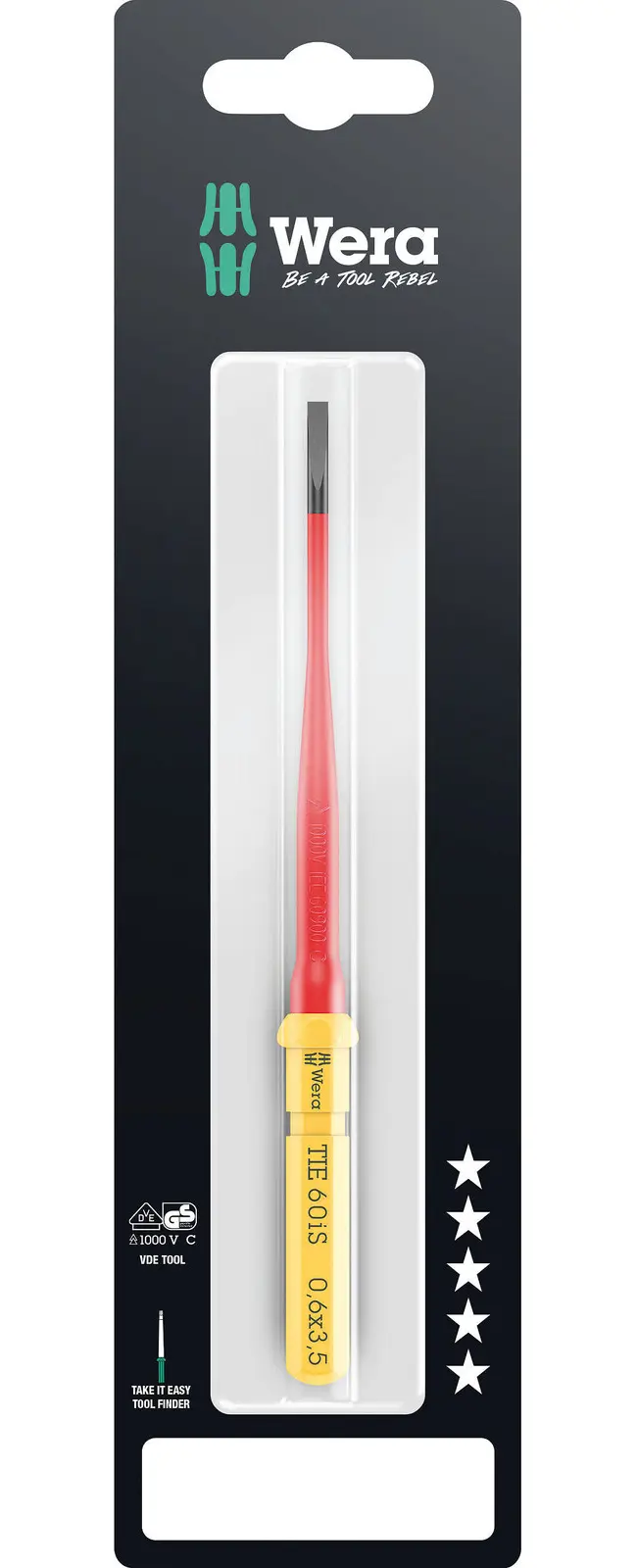 Wera 006556 Výměnná šroubovací čepel SL Kraftform Kompakt VDE 60 iS 0,6x3,5x157 mm TIE SB (W05006556001)