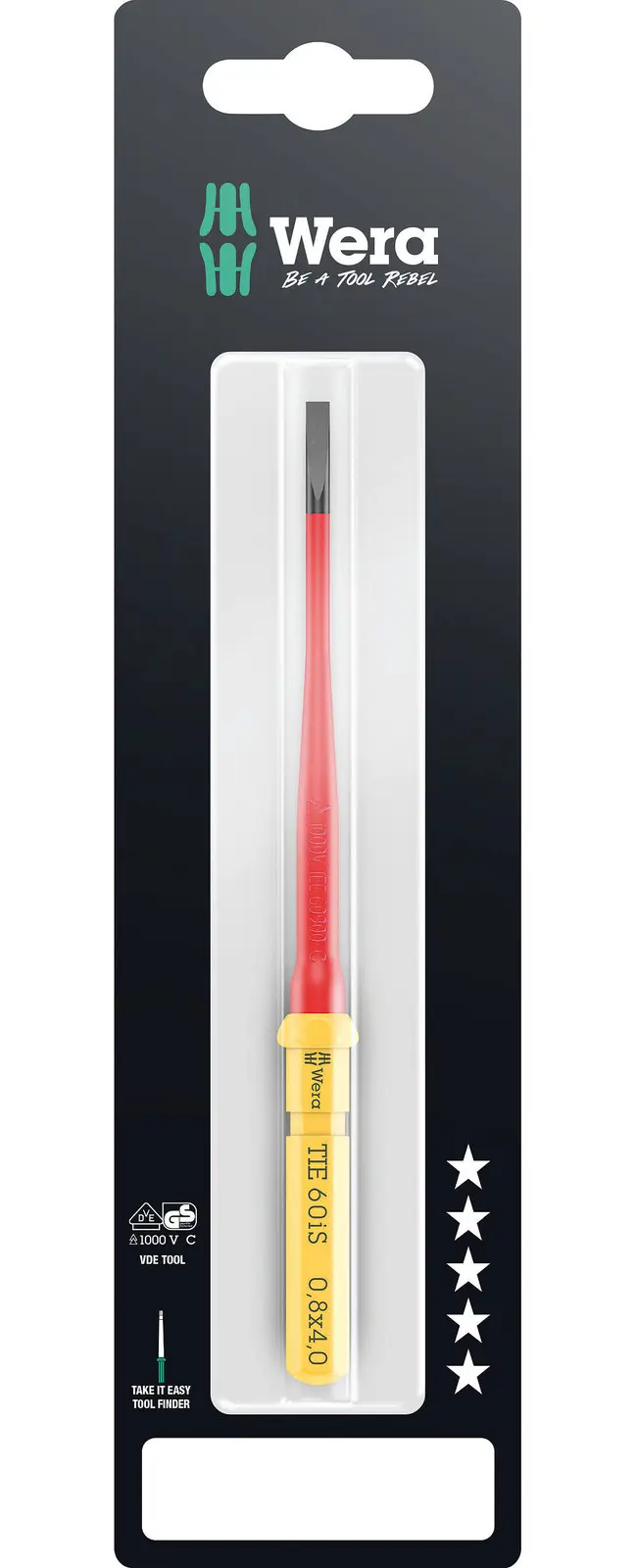 Wera 006557 Výměnná šroubovací čepel SL Kraftform Kompakt VDE 60 iS 0,8x4,0x157 mm TIE SB (W05006557001)