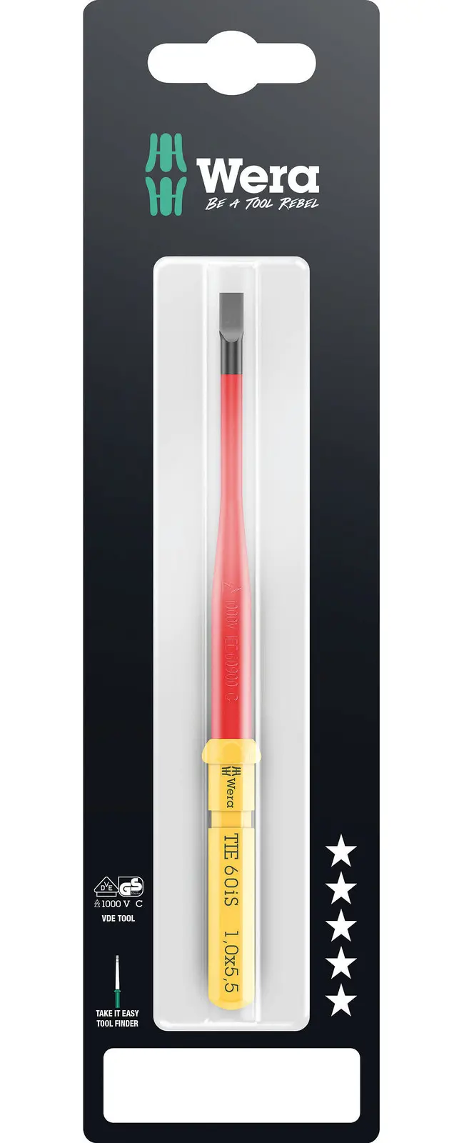 Wera 006558 Výměnná šroubovací čepel SL Kraftform Kompakt VDE 60 iS 1,0x5,5x157 mm TIE SB (W05006558001)