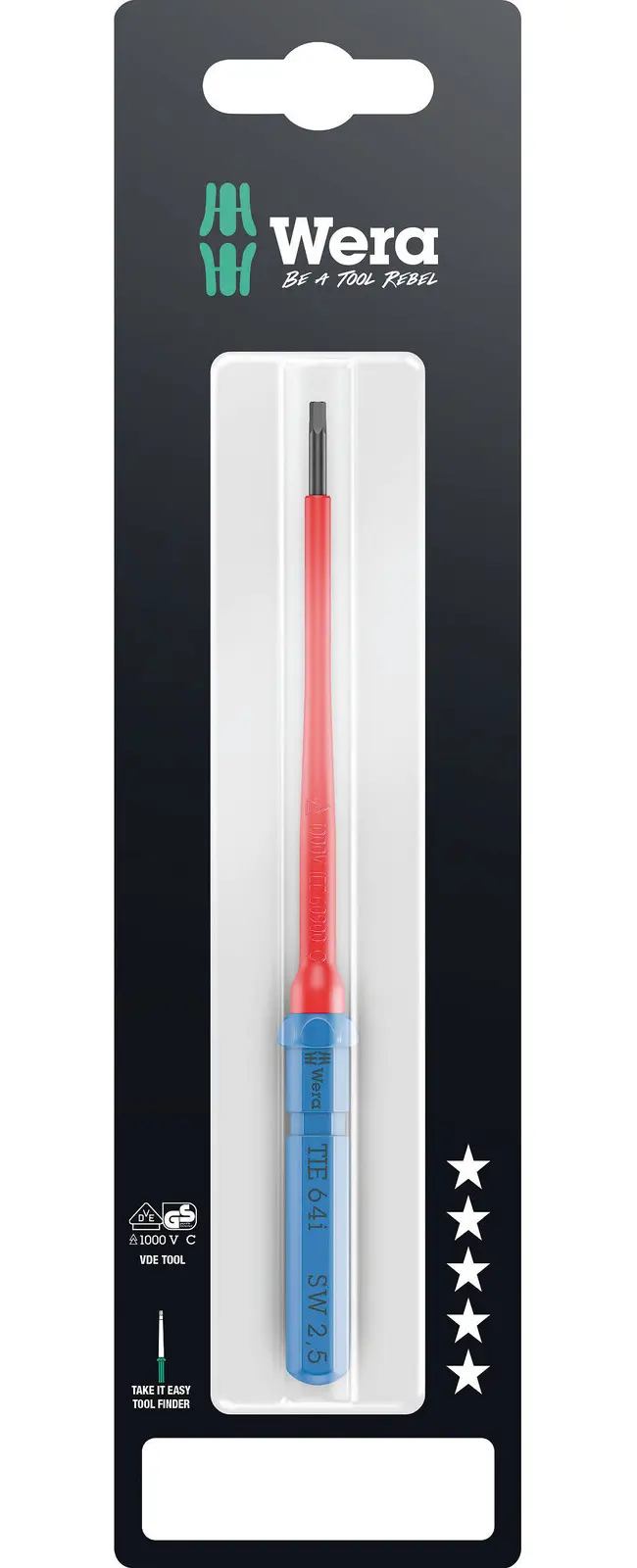 Wera 006561 Výměnná šroubovací čepel HEX Kraftform Kompakt VDE 64 i 2,5 x 157 mm TIE SB (W05006561001)
