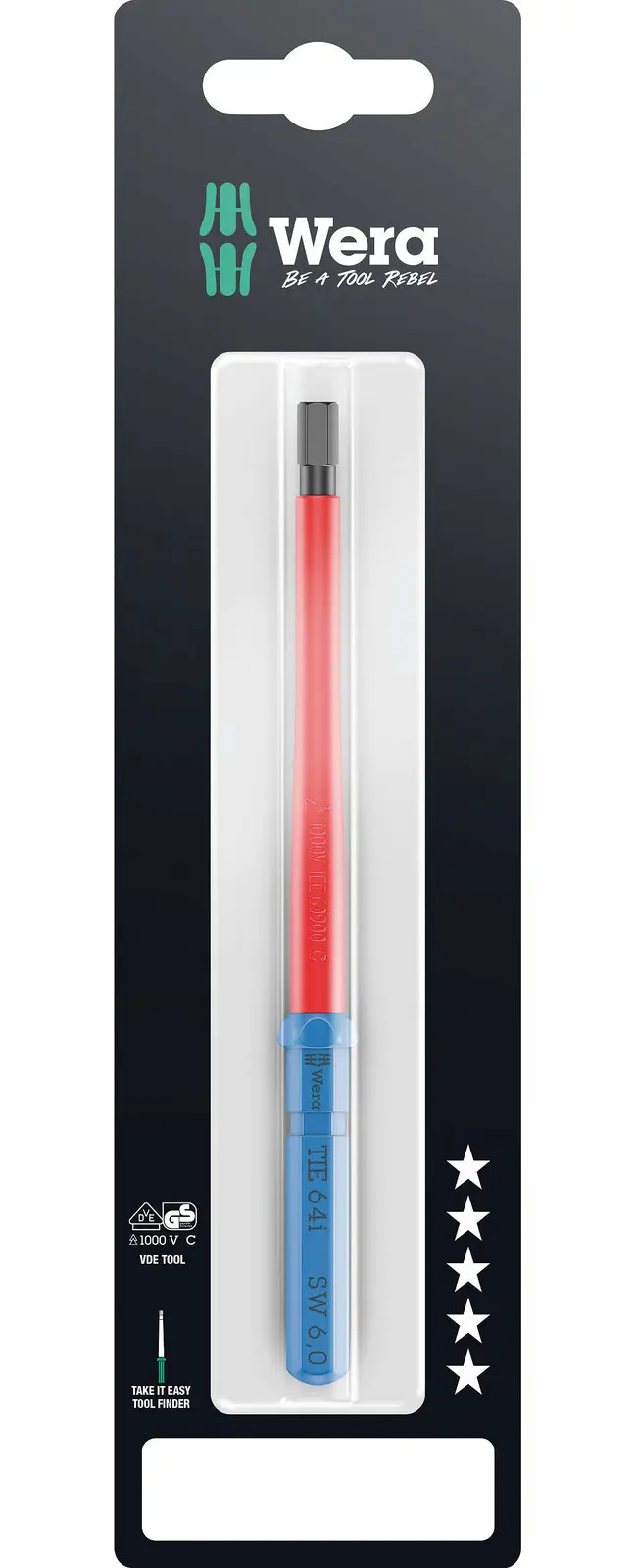 Wera 006565 Výměnná šroubovací čepel HEX Kraftform Kompakt VDE 64 i 6,0 x 157 mm TIE SB (W05006565001)