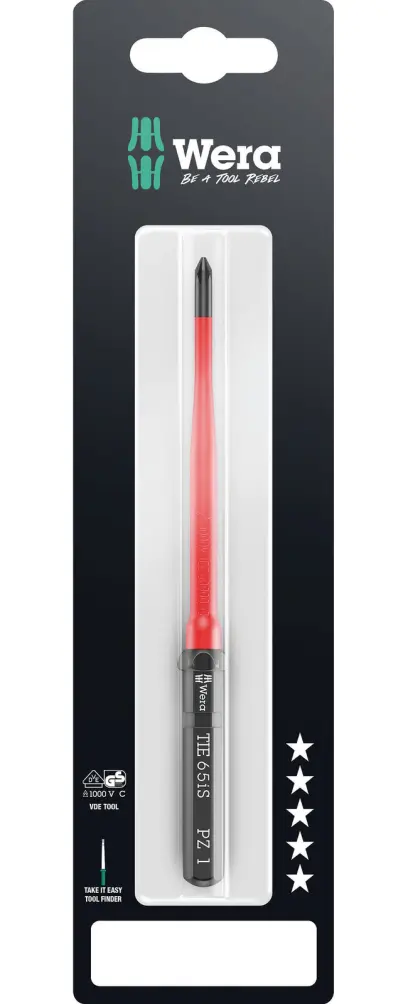 Wera 006566 Výměnná šroubovací čepel PZ Kraftform Kompakt VDE 65 iS PZ 1 x 157 mm TIE SB (W05006566001)