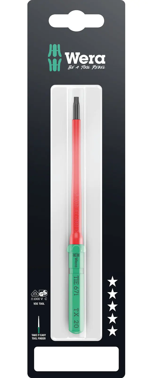 Wera 006572 Výměnná šroubovací čepel TX Kraftform Kompakt VDE 67 i TORX 20 x 157 mm TIE SB (W05006572001)