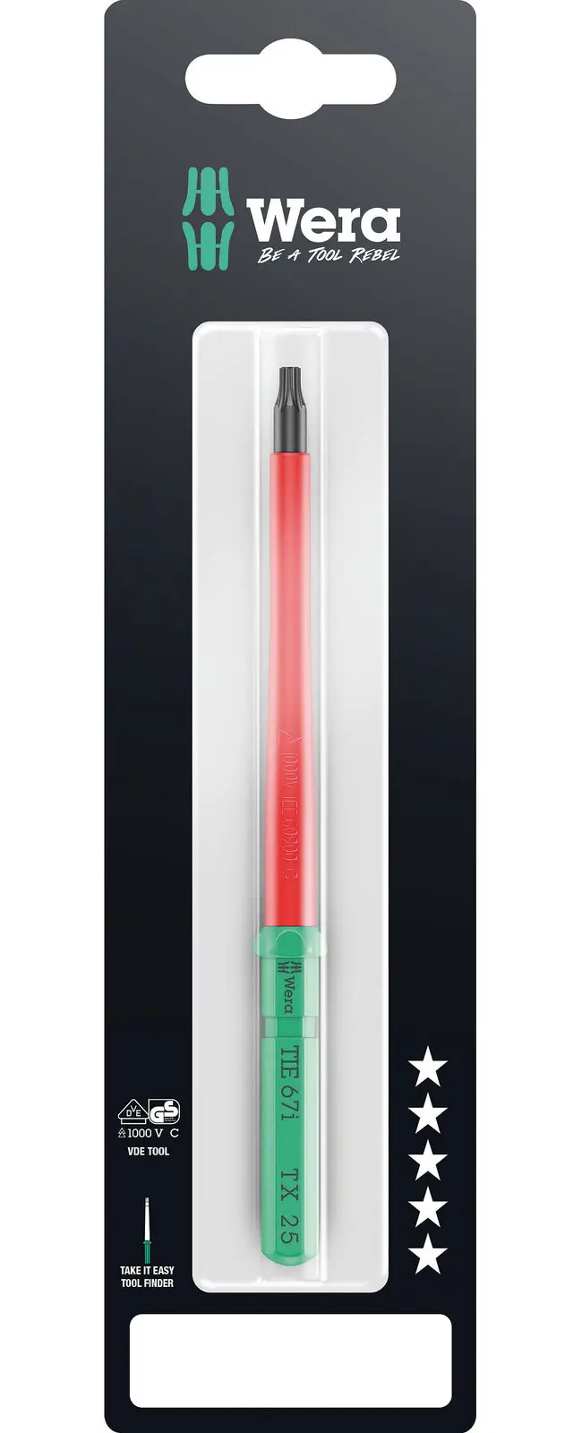 Wera 006573 Výměnná šroubovací čepel TX Kraftform Kompakt VDE 67 i TORX 25 x 157 mm TIE SB (W05006573001)
