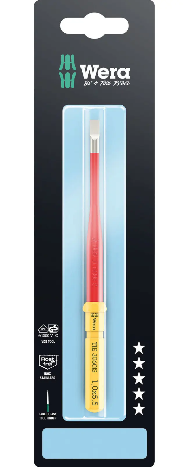 Wera 006579 Výměnná šroubovací čepel SL Kraftform Kompakt VDE 3060 iS 1,0x5,5x157mm TIE SB (W05006579001)
