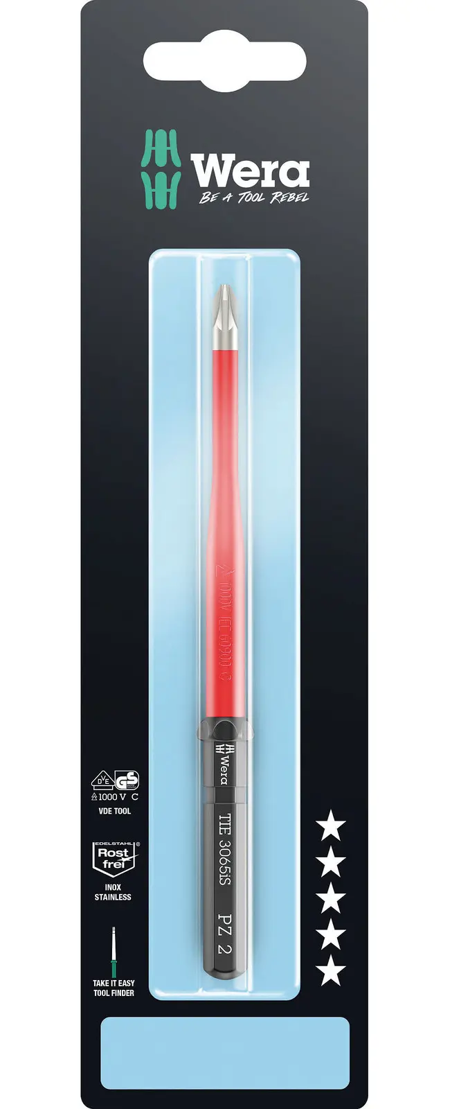 Wera 006583 Výměnná šroubovací čepel PZ Kraftform Kompakt VDE 3065 iS PZ 2 x 157mm TIE SB (W05006583001)
